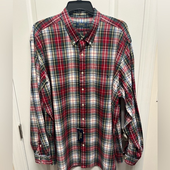 Polo Ralph Lauren Other - Polo Ralph Lauren 3XLT Brushed Oxford Plaid Shirt Big & Tall 3X TALL NWT